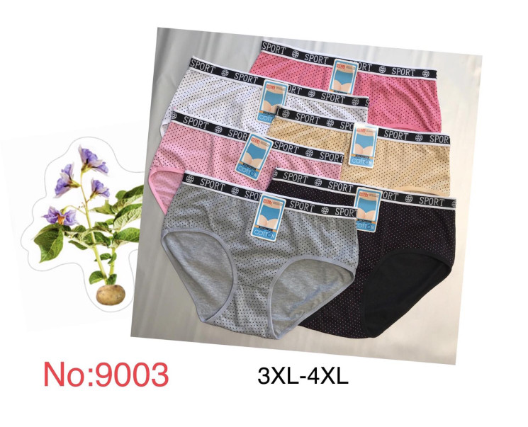 Труси жіночі, котон, м.9003 ( розмір: 3XL-4XL ), мікс кольорів, в упаковці 12 штук №332919 - VanKiey 434