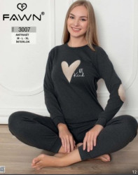 Домашній костюм жіночий, інтерлок, м.3007 (р. М-XL ), 2 кольори, в упаковці 3 штуки №333575