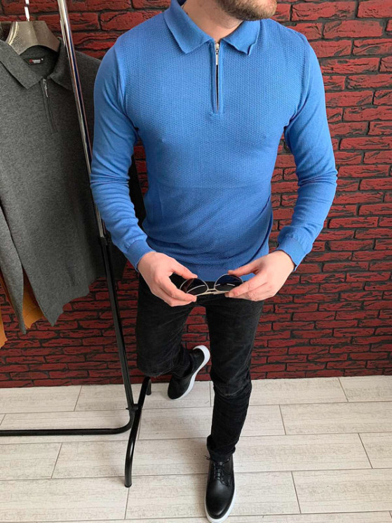 Светр No Brand р M-2XL Чоловіча S2701 blue - NikNumbers SE1041-1042