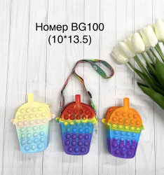 Дитяча сумка силіконова "BG100" (р. 10*13.5см) мікс кольорів, 12 шт. в упаковці №357798