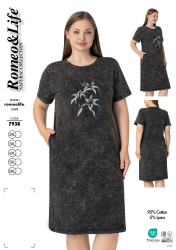Сукня домашня жіноча "7938" (р: 2XL,3XL,4XL,5XL,6XL) в упаковці 5 шт. №369875