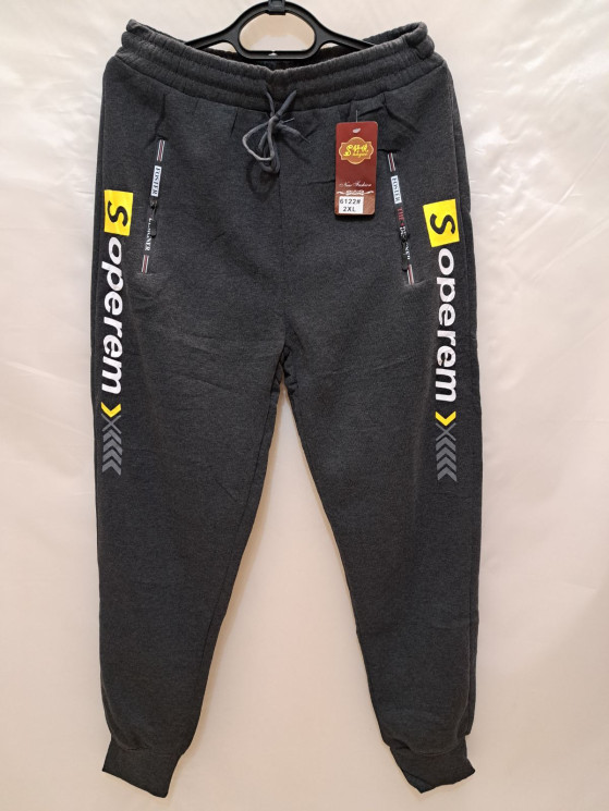 Спортивні штани чоловічі, трикотаж, фліс, м.6122 (Розмір: L-3XL ), 2 кольори, в упаковці 4 штуки №319522 - 
