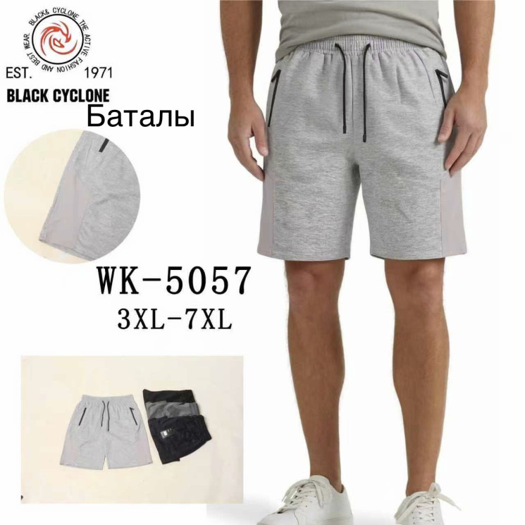 Шорти чоловічі, трикотаж, м.WK-5057 (Розмір: 3XL-7XL), 4 кольори, в упаковці 5 штук №343620 - 