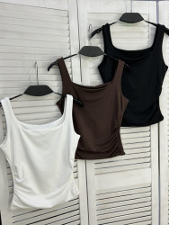 Майка жіноча "0225" рубчик (р: one size) 3 кольори, в упаковці 5 шт. №385984