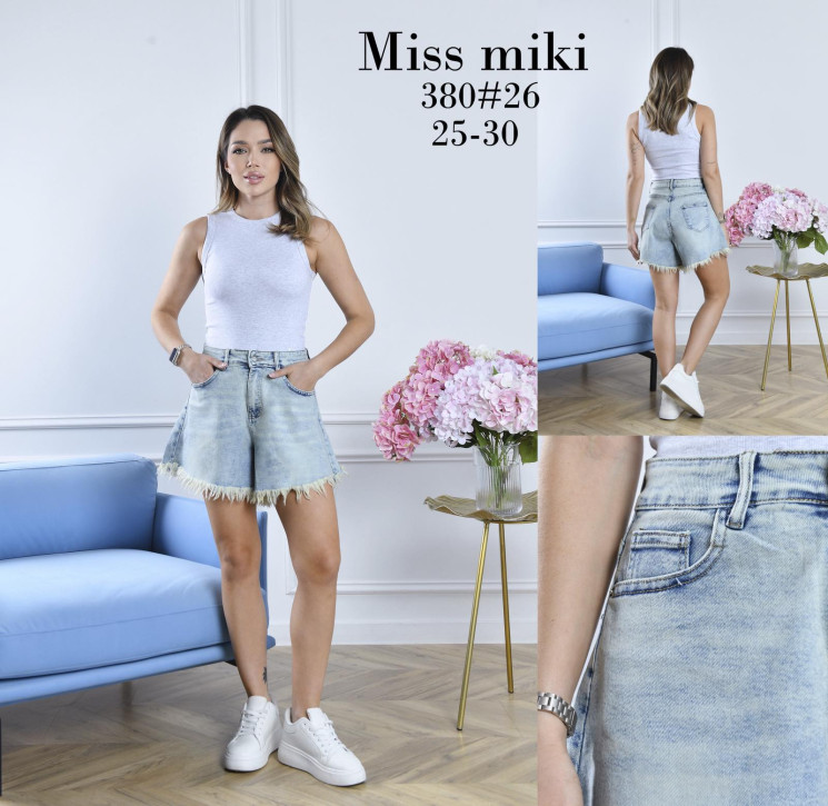Джинсові шорти жіночі, джинс котон, м.380 (розмір: 25-30 ), в упаковці 6 штук №344699 - Vanda SE1013