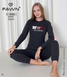 Домашній костюм жіночий, інтерлок, м.3105 (р. M, L, XL ), 4 кольори, в упаковці 3 штуки №321400