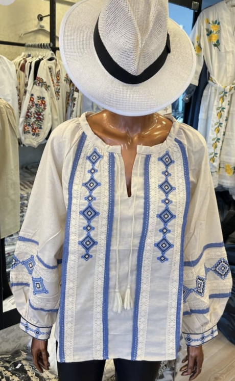 Вишиванка жіноча, льон (розміри: S,M,L ), в упаковці 3 штуки №328571 - Delux 909