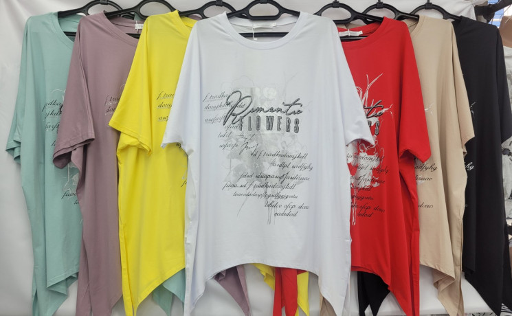 Футболка жіноча трикотаж м.9801 (р:60-62) мікс кольорів в упаковці 12 штук  №762372 - Moda SE661