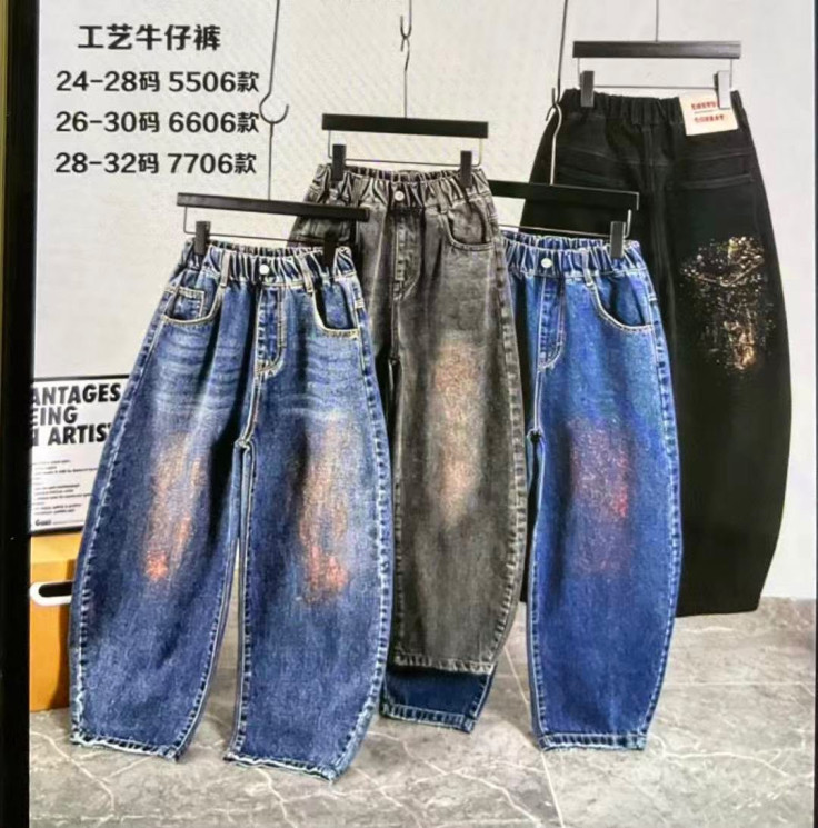 Джинсові штани дитячі, джинс, м.5506 (розмір: 24-28), 4 кольори, в упаковці 5 штук №347313 - 