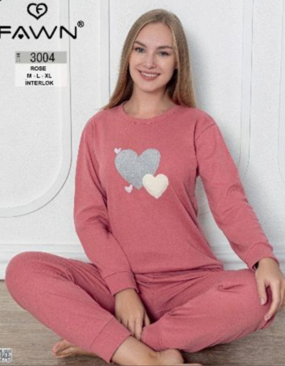 Домашній костюм жіночий, інтерлок, м.3004 (р. М-XL ), 2 кольори, в упаковці 3 штуки №333576 - 