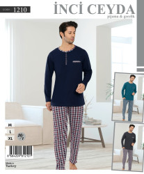 Піжама чоловіча, трикотаж "1210" (р: М,L,XL) 3 кольори, в упаковці 3 шт. №359161