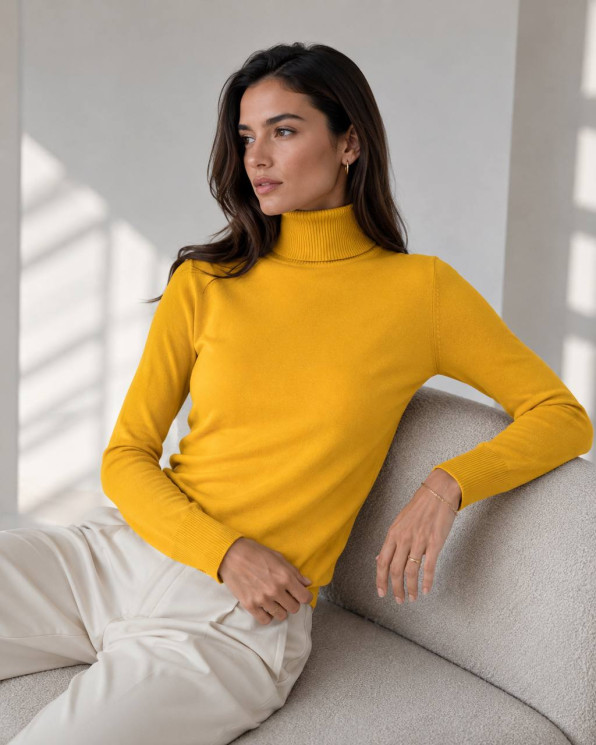 Гольф жіночий базовий з ефектом кашеміру, 70% cotton, 30% elastane м. 0202 (р: 42-46) №830405 - 