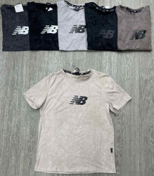 Футболка чоловіча New Balance "1233" кулір, пеньє (р: S-XL) 6 кольорів, в упаковці 5 шт. №384553