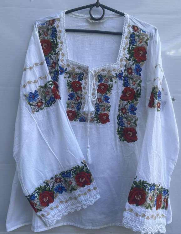 Вишиванка жіноча з коттону (Розмір: S-3XL) білого кол, в уп. 6 шт №301326 - UA SE 1005