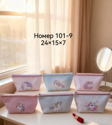 Косметичка жіноча "101-9" плащівка (р: 24*15*7см) мікс кольорів, в упаковці 12 шт. №380932