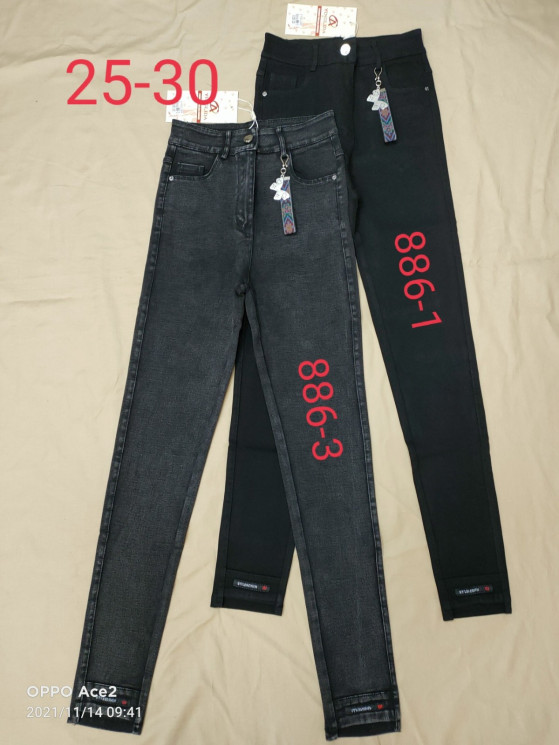 Джинси жіночі стрейч "886-1-3" (р:25-30 норма) 2 кольори в уп. 6 шт №1010846 - 