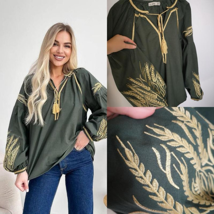 Вишиванка жіноча, льон (розміри: S,M,L ), в упаковці 3 штуки №328572 - Delux 909