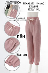 Штани жіночі, льон, м.А5223 (Розмір: 8XL-11XL), мікс кольорів, в упаковці 6 штук №345157