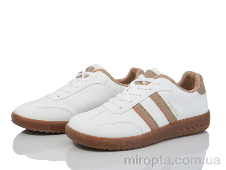 Кросівки 172-47-3 white-khaki р: 36-41, в упаковці: 8 пар, купити тільки гуртом - 977634