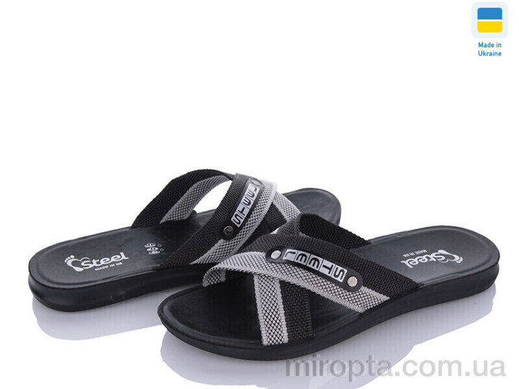 Шльопанці TRK 007 grey-black new р: 41-45, в упаковці: 6 пар, купити тільки гуртом - 1079211