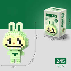 Конструктор BRICKS «Лабубу LABUBU» Зелений м.E3060 (висота 6*6*3 см)  №756341