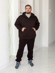 Кофта чоловіча, тринитка на флісі м. 7739 (р. 42-48, 48-54, 56-62) шоколад №411682