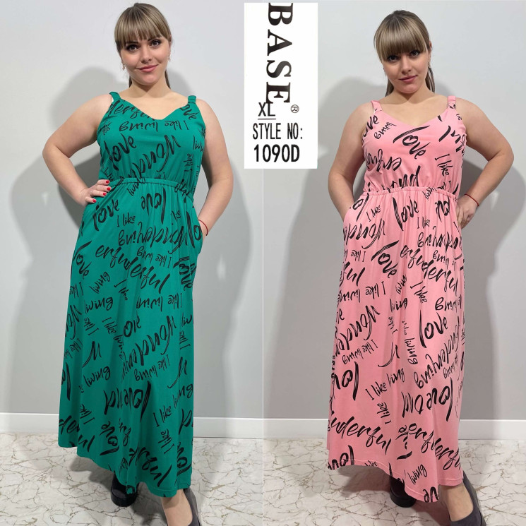 Сукня жіноча "1090D" трикотаж (р: 48,50,52) 2 кольори, в упаковці 3 шт. №366061 - 