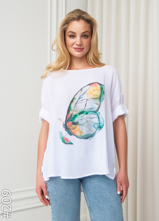 Футболка блузка жіноча, льон,  м. 209, (Розмір: 3XL-6XL), в упаковці 4 штуки, №751920 - Coolme WE3111