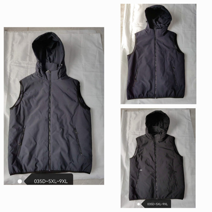 Жилетка чоловіча, плащівка, синтепон, м.035D (Розмір:  5XL-9XL ), 2 кольори, в упаковці 5 штук №335534 - 