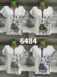 Футболка жіноча "6484" (р: 48-58) 4 кольори, в упаковці 6 шт. №368478