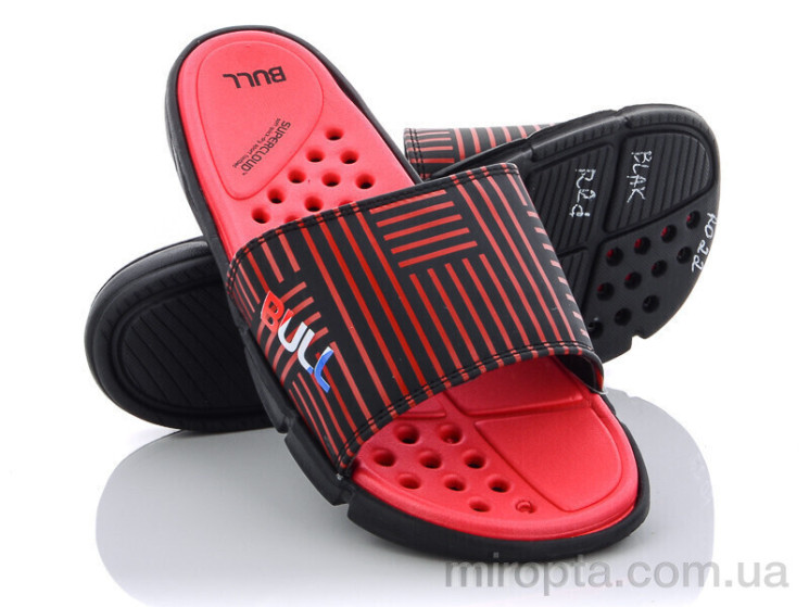 Шльопанці R022 black-red (08841) р: 40-45, в упаковці: 6 пар, купити тільки гуртом - 952466