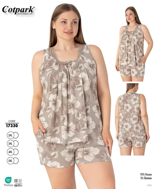 Піжама жіноча "17330" (р: 2XL,3XL,4XL,5ХL) в упаковці 4 шт. №371104 - Romex HR1980