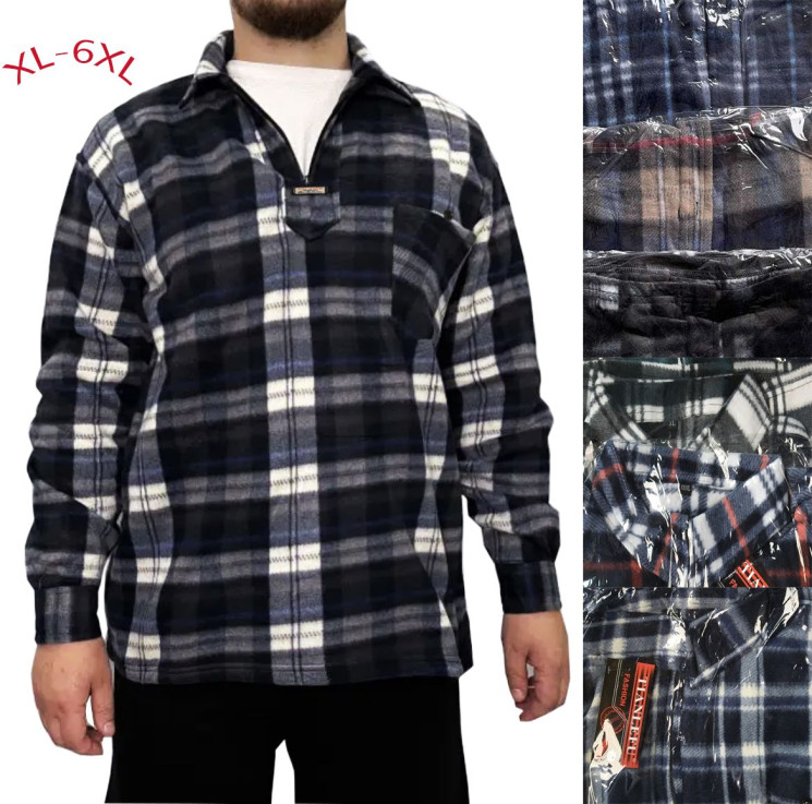 Сорочка чоловіча, фліс (р: XL-6XL) мікс кольорів, в упаковці 6 шт. №361852 - NikolayNolen