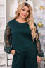 Костюм жіночий, італійський трикотаж + гіпюр м. 397 (р: 50-52, 54-56, 58-60) №818122 - 