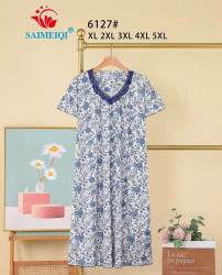 Нічна сорочка жіноча, трикотаж, м.6127, (р. XL-5ХL), в упаковці 5 штук, №751756