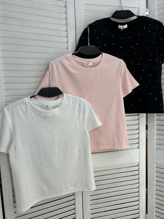 Футболка жіноча "2223" котон (р: one size) 3 кольори, в упаковці 5 шт. №385987 - Mercury SE927