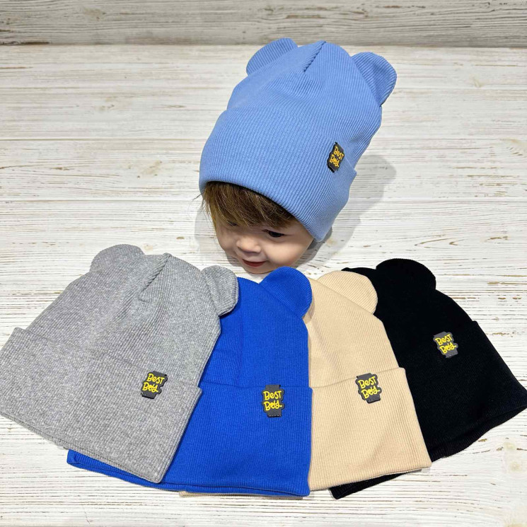 Шапка дитяча, рубчик Best Boy, подвійна в'язка (Р: 48-52 см), різні кольори, в упаковці 5 шт. №319685 - Great