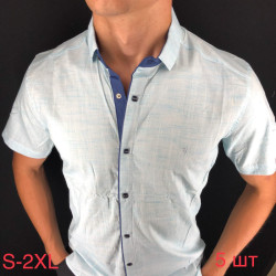 Сорочка Paul Semih р S-2XL Чоловіча Y1724 l.blue