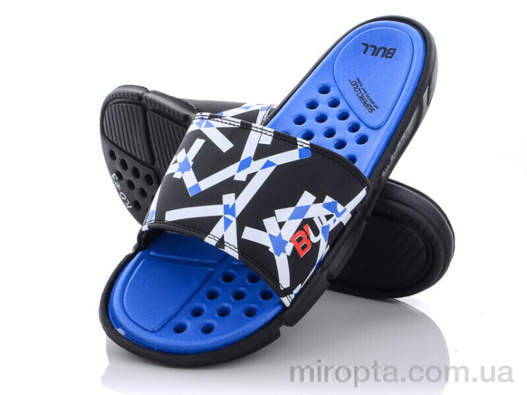 Шльопанці R023 black-blue (08841) р: 40-45, в упаковці: 6 пар, купити тільки гуртом - 952468