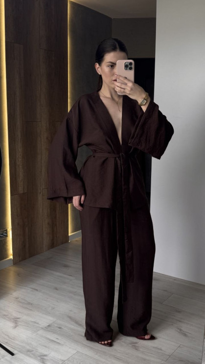 Костюм жіночий "трійка", льон бохо м. 936 (р: 42-46) №825553 - 