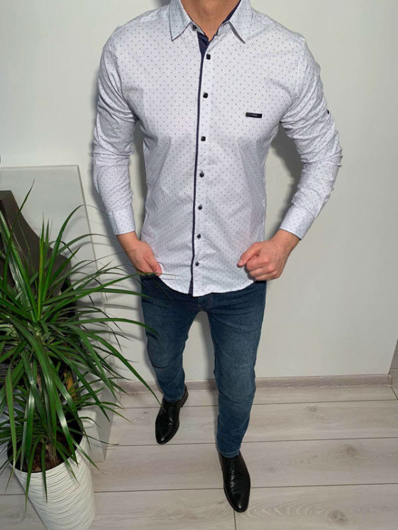 Сорочка No Brand р M-3XL Чоловіча R419 white - NikNumbers SE1041-1042