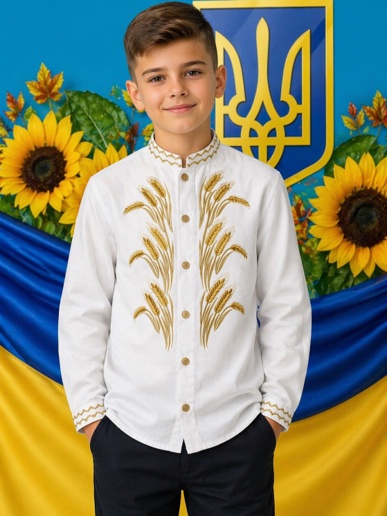 Вишиванка дитяча, паплін (розміри: 6-12 років), в упаковці 7 штук №343271 - Delux 909