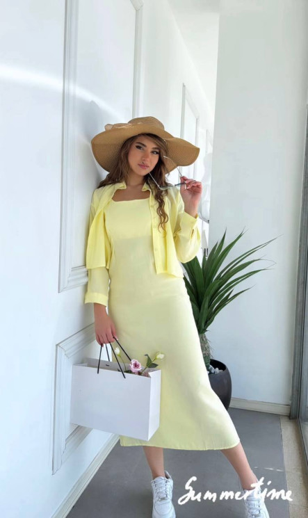 Костюм жіночий (сорочка + сукня), американський креп м. 923 (р: S, M, L, XL) №824850 - 