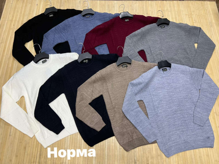 Светр чоловічий, в'язка (р: М,L,XL) 8 кольорів, в упаковці 3 шт. №378528 - Turkey SE897