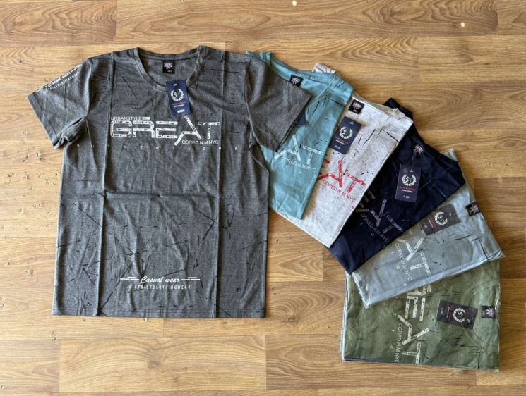 Футболка чоловіча, трикотаж, м.А69  (р. XL–5XL), мікс кольорів, в упаковці 5 штук №326399 - Dasha SER2146_SE1030
