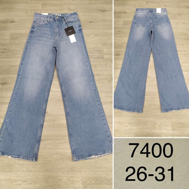 Джинси жіночі палаццо, м.7400 (р: 26-31) в упаковці 7 шт. №750704 - UNO2Uva SER1864