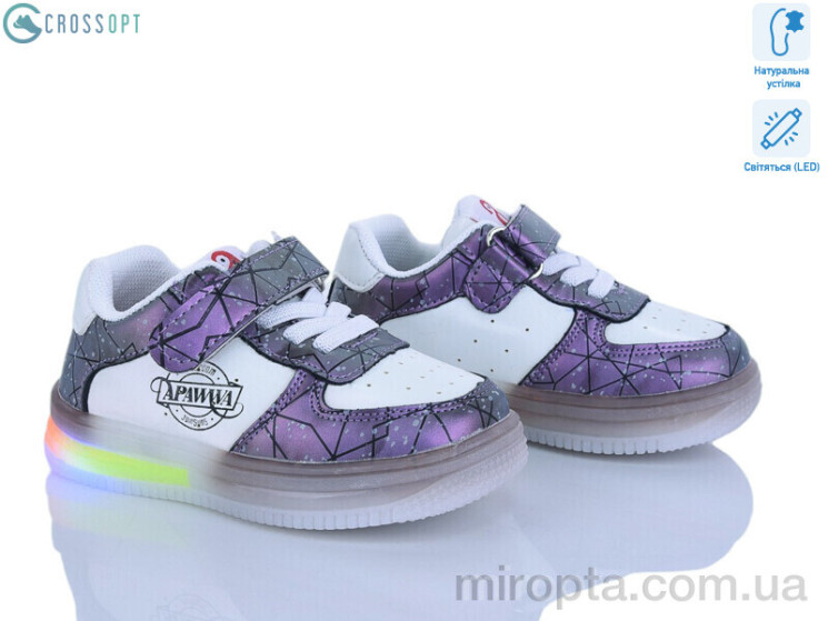 Кросівки NC61-1 purple LED р: 21-25, в упаковці: 6 пар, купити тільки гуртом - 1162882