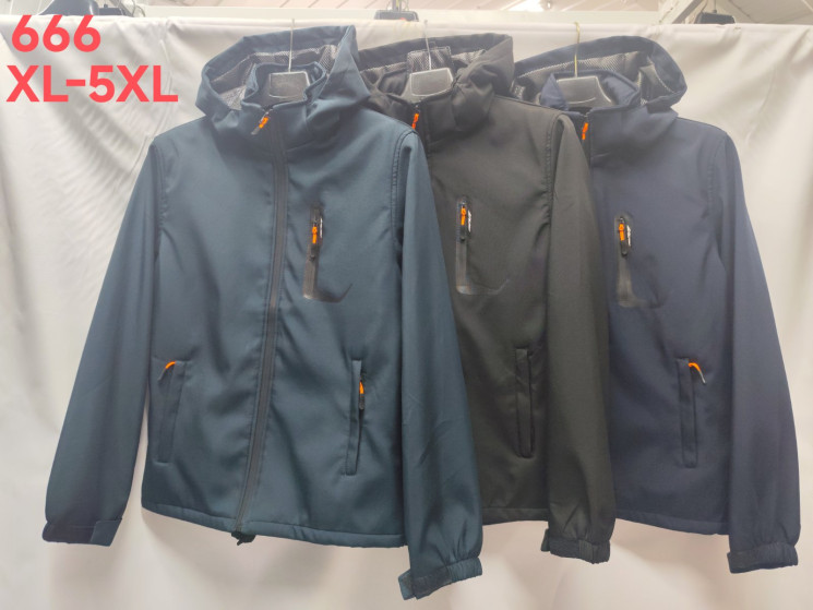 Вітрівка чоловіча, плащівка, м.666 (р. XL-5XL), 3 кольори, в упаковці 5 штук №333598 - 