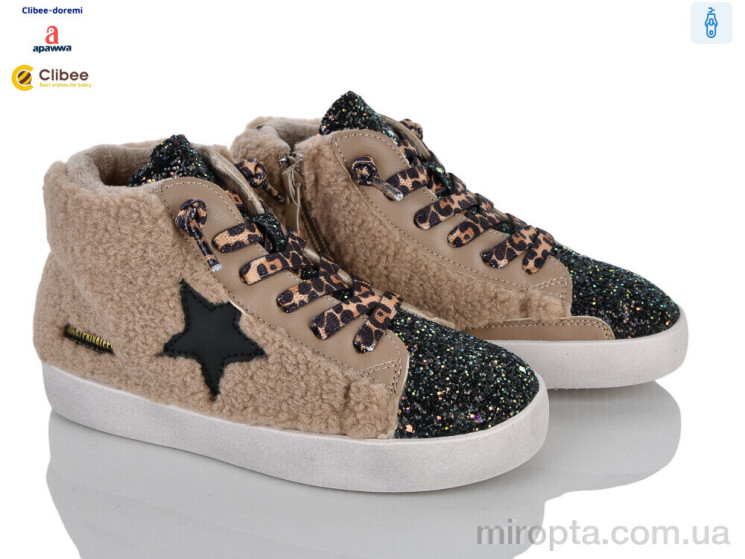 Черевики ABC591063 beige-black фліс р: 31-37, в упаковці: 7 пар, купити тільки гуртом - 1216614
