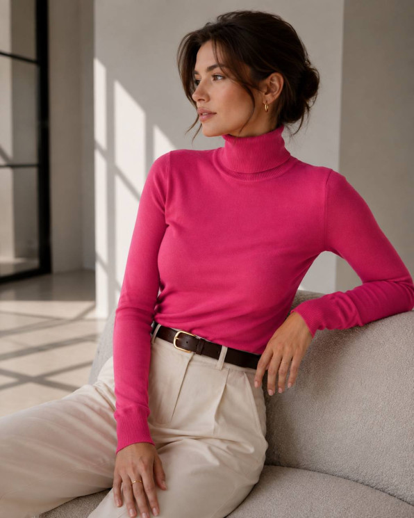 Гольф жіночий базовий з ефектом кашеміру, 70% cotton, 30% elastane м. 0202 (р: 42-46) №830409 - 